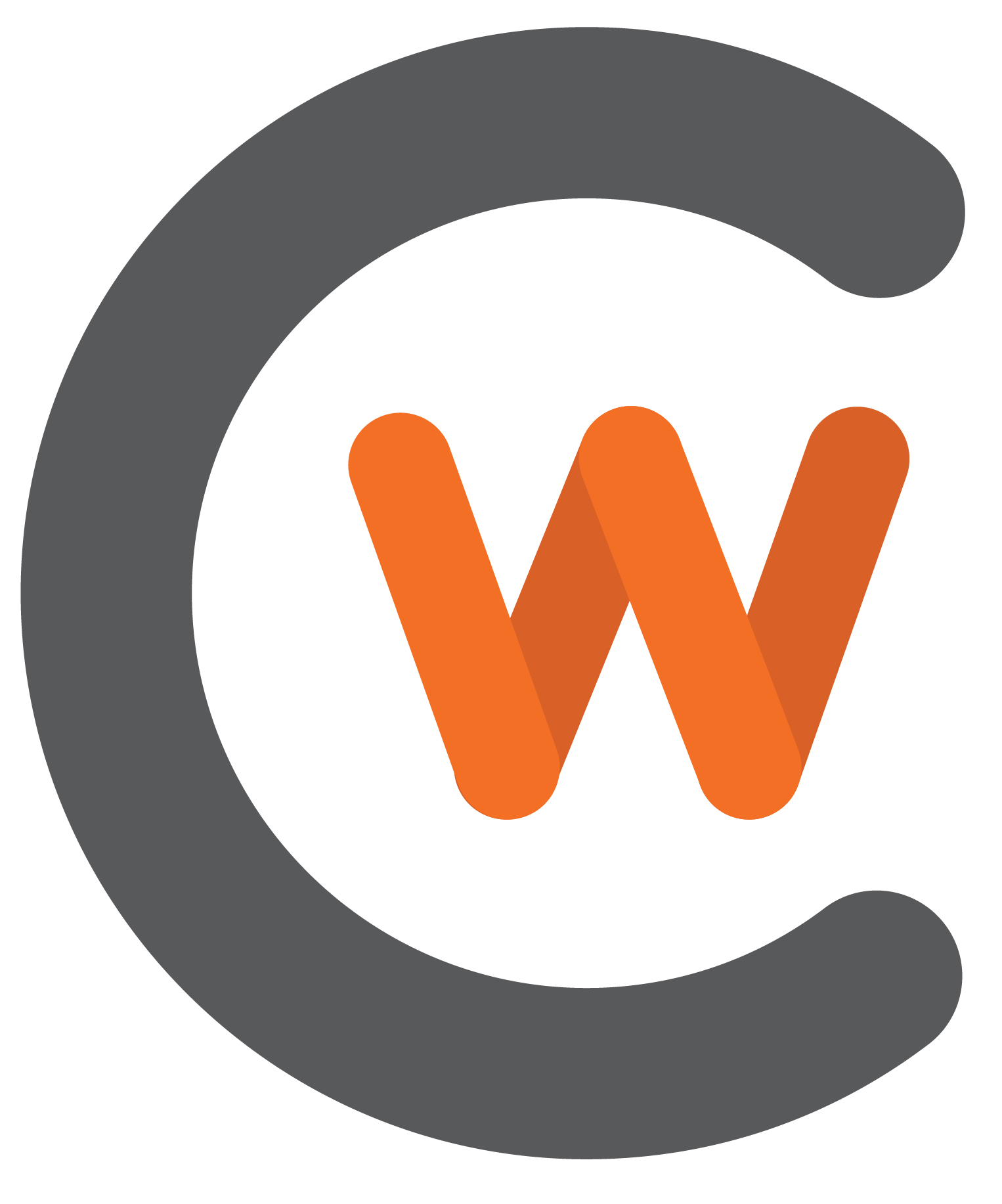 Gray and orange logo