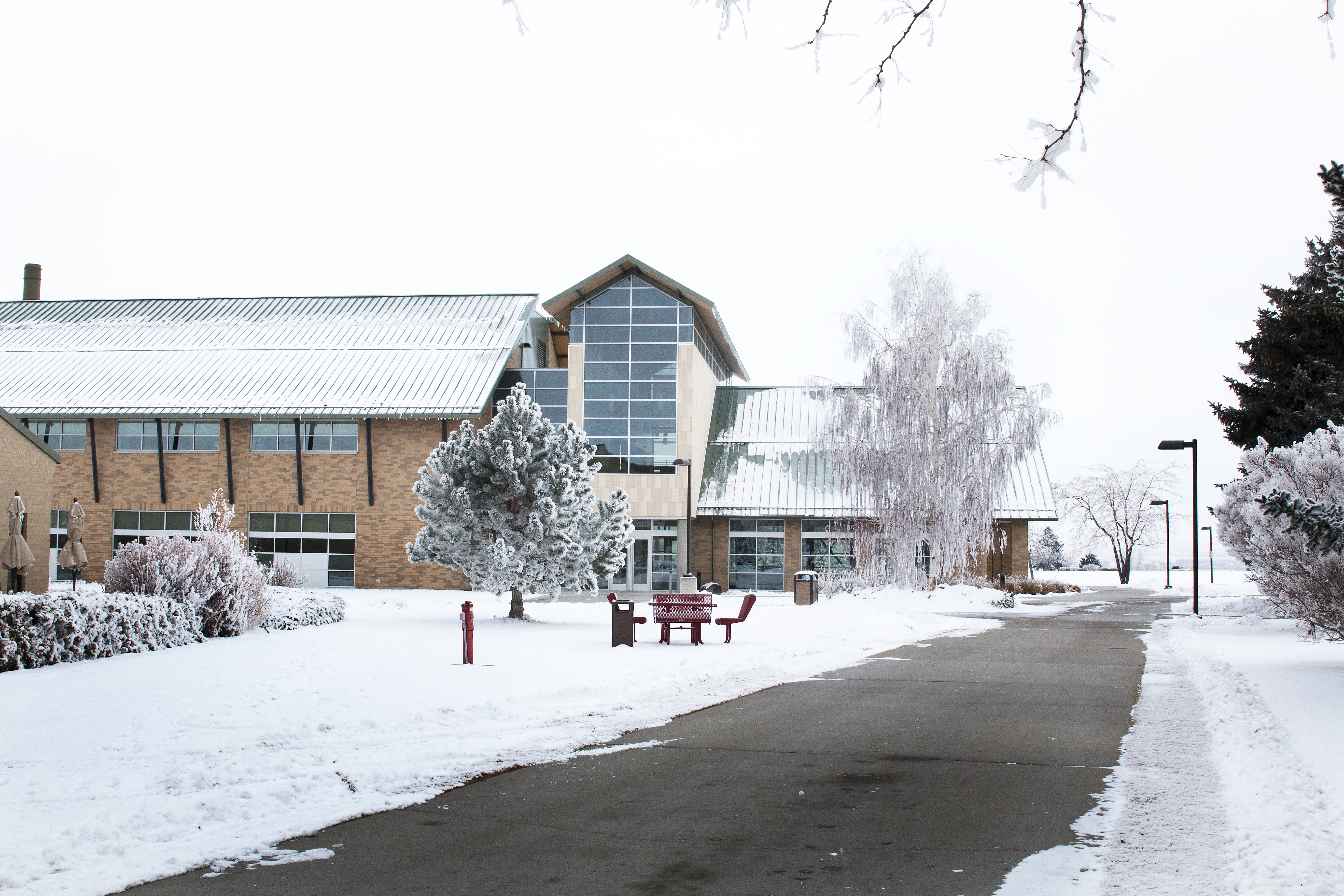 The health science center in the snow
