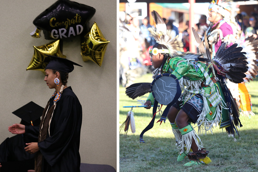 American Indian Graduate and Native American Traditional Dancer