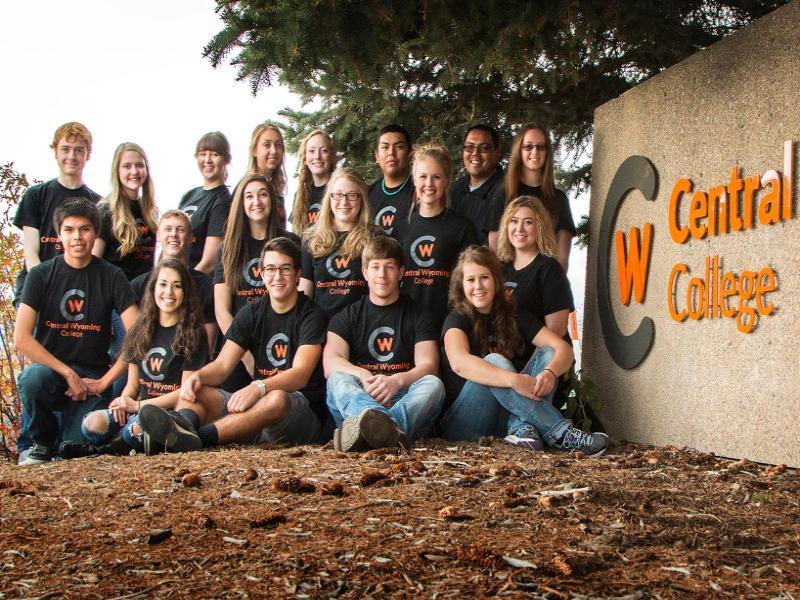Students in front of the main CWC Campus Sign