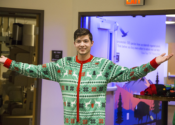 CWC student enjoying holiday festivities