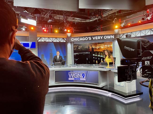 image of a news studio in Chicago