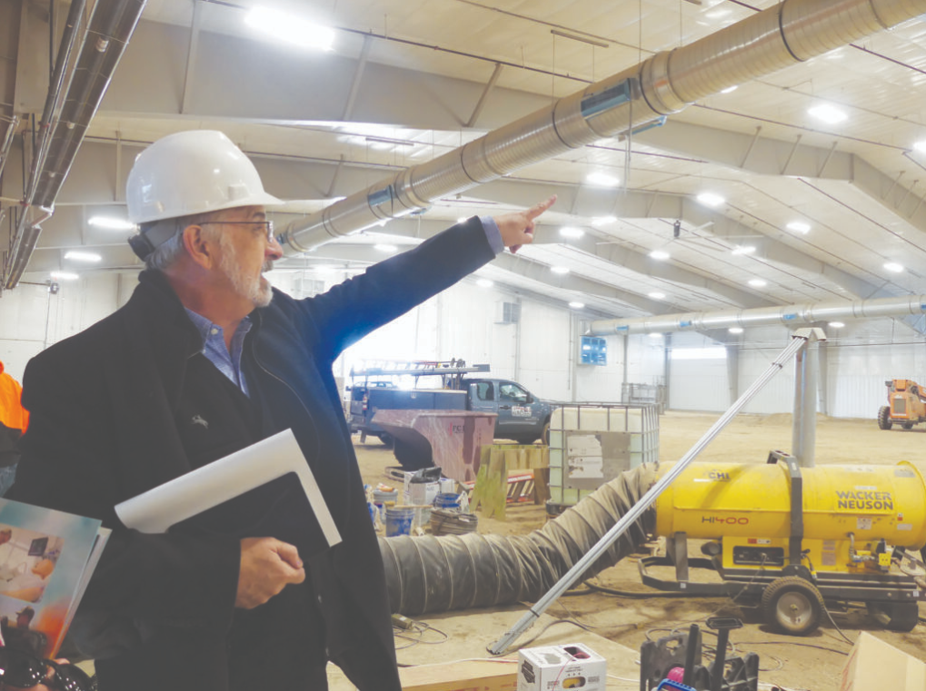 President Brad Tyndall shows portions of the new CWC Ag Complex: The RUSLR