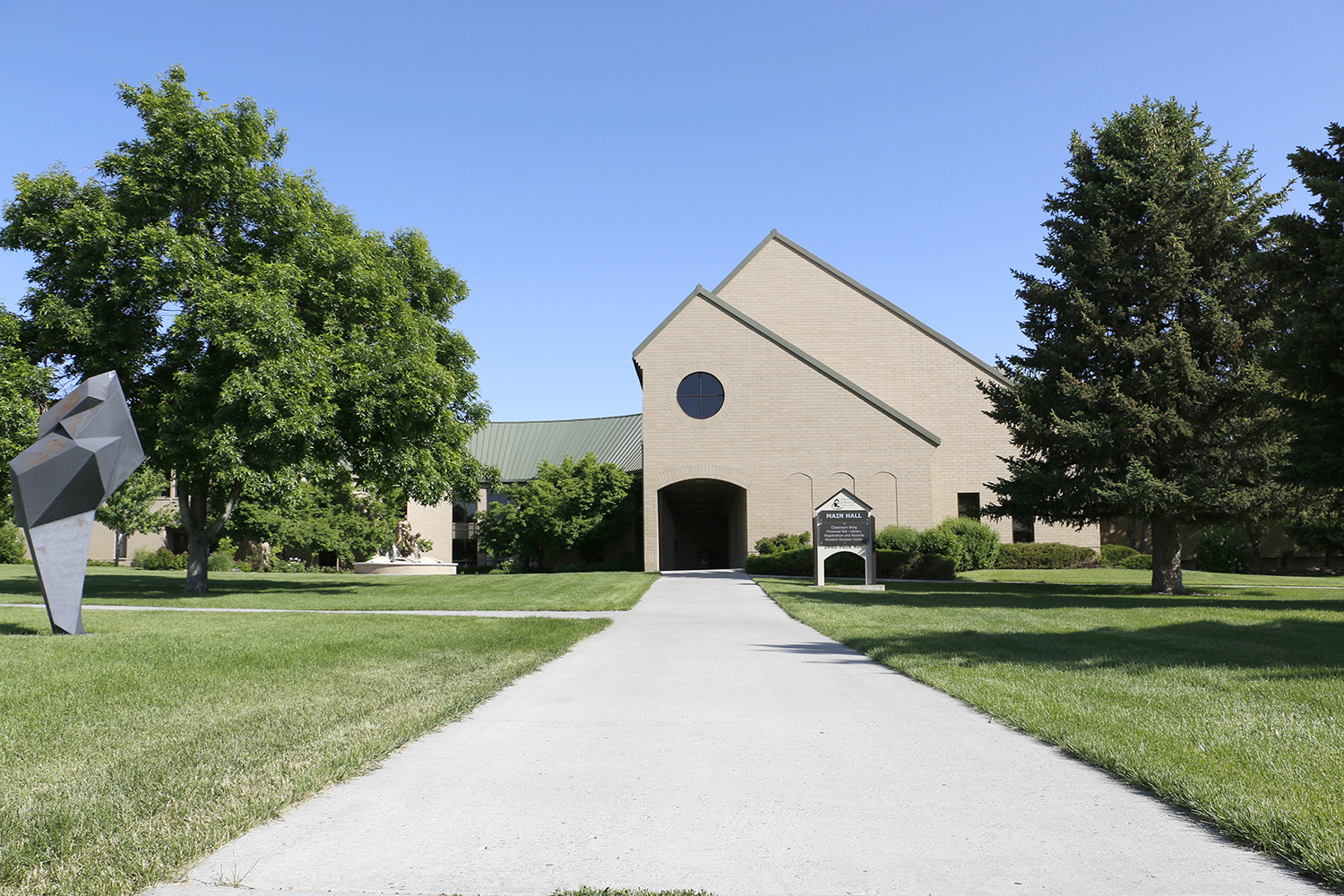 Main hall building and library