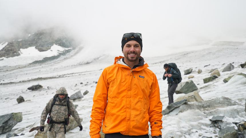 Student on glacier