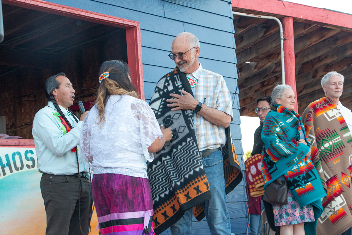 President Brad Tyndall Being Honored with a Blanket