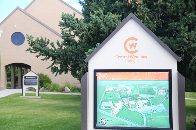 Central Wyoming College Directory Sign Outside of the Main Hall