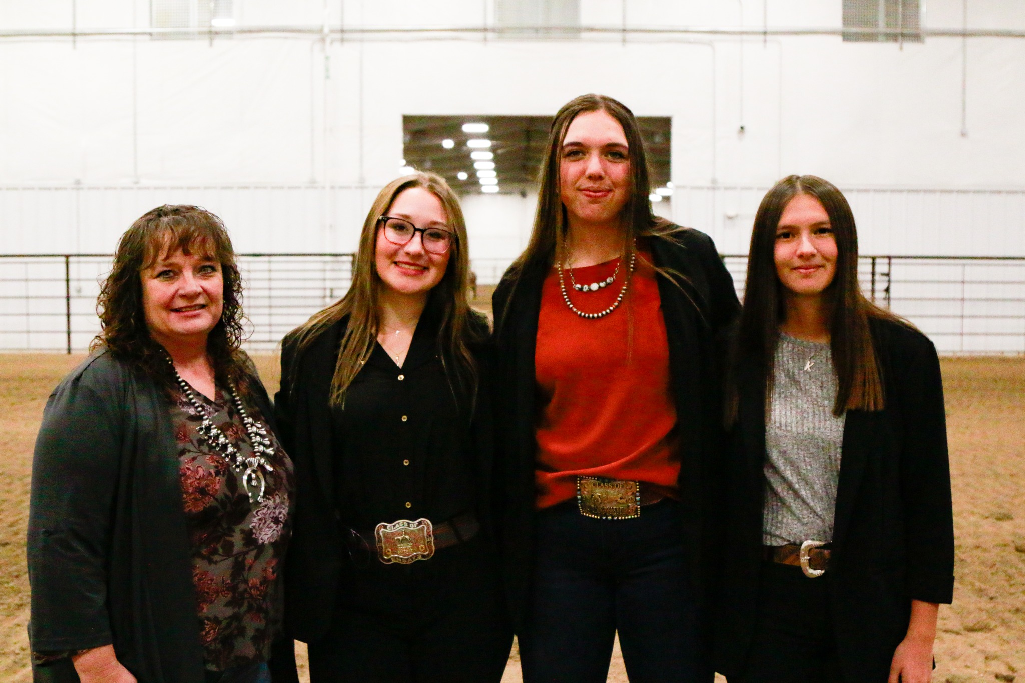 Photo of livestock judging team: coach and students