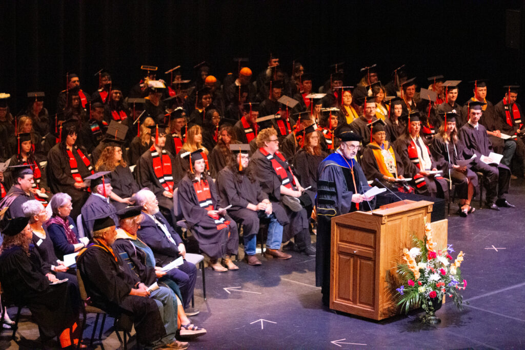 Central Wyoming College graduates celebrating during the 2026 commencement ceremony in Riverton, Wyoming, honoring student achievement and distinguished community leaders.