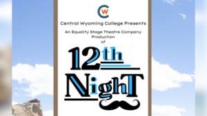 Actors from Equality Stage Theatre Company rehearse Shakespeare’s Twelfth Night on the stage of Central Wyoming College’s Robert A. Peck Arts Center ahead of a free community performance in Riverton.