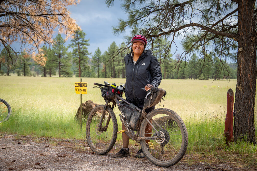 CWC student Jada Antelope rides the Great Divide Mountain Bike Route during her 2,700-mile cycling expedition.